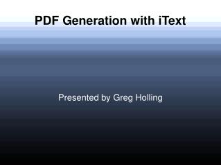 PDF Generation with iText