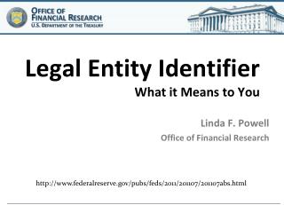Legal Entity Identifier What it Means to You