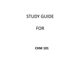 STUDY GUIDE FOR