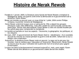 Histoire de Nerak Rewob