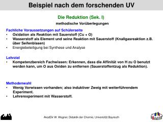 Beispiel nach dem forschenden UV