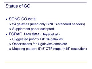 Status of CO