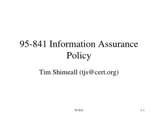95-841 Information Assurance Policy