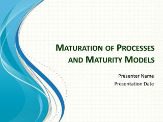 Maturation of Processes and Maturity Models