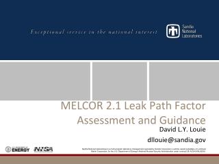 MELCOR 2.1 Leak Path Factor Assessment and Guidance