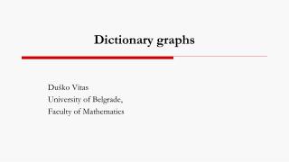 Dictionary graphs