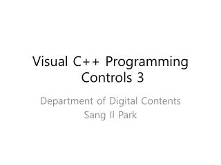Visual C++ Programming Controls 3