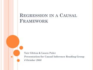 Regression in a Causal Framework
