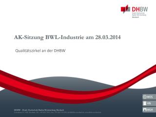 AK-Sitzung BWL-Industrie am 28.03.2014