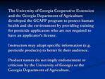 Georgia Competent Applicator of Pesticides Program GCAPP