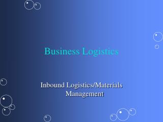 Business Logistics