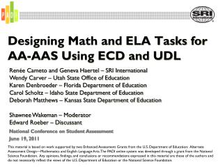 Designing Math and ELA Tasks for AA-AAS Using ECD and UDL