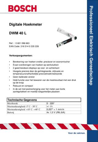 Digitale Hoekmeter DWM 40 L