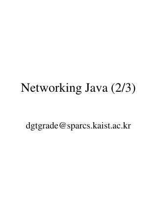 Networking Java (2/3)