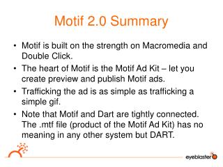 Motif 2.0 Summary