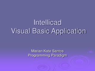 Intellicad Visual Basic Application
