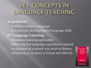 KEY CONCEPTS IN LANGUAGE TEACHING