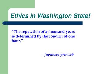 Ethics in Washington State!