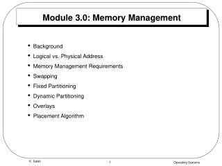 Module 3.0: Memory Management