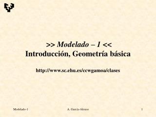 >> Modelado – 1 << Introducción, Geometría básica