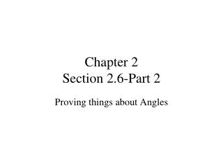Chapter 2 Section 2.6-Part 2