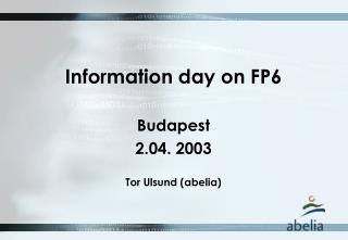 Information day on FP6