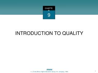 INTRODUCTION TO QUALITY