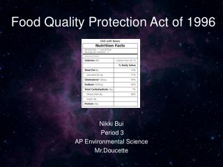 Food Quality Protection Act of 1996