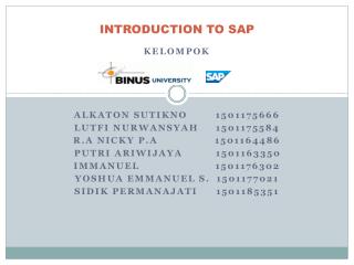 INTRODUCTION TO SAP