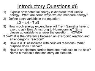 Introductory Questions #6