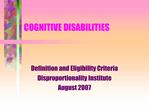 COGNITIVE DISABILITIES