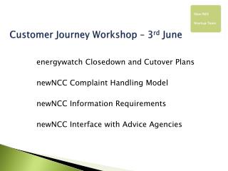 Customer Journey Workshop – 3 rd June