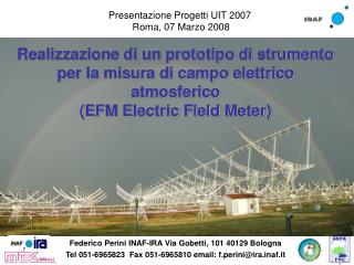 Presentazione Progetti UIT 2007 Roma, 07 Marzo 2008