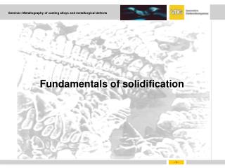 Fundamentals of solidification