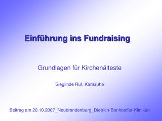 Einführung ins Fundraising
