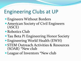 Engineering Clubs at UP