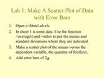 Lab 1: Make A Scatter Plot of Data with Error Bars