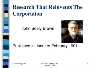 Research That Reinvents The Corporation