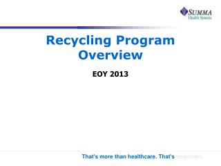 Recycling Program Overview