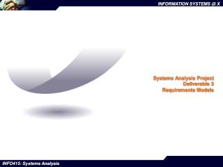 Systems Analysis Project Deliverable 3 Requirements Models