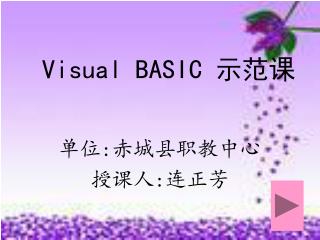 Visual BASIC 示范课