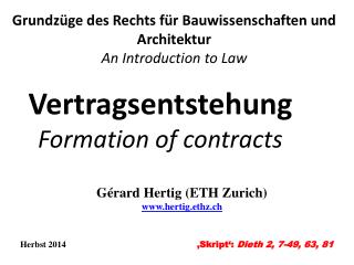 Vertragsentstehung Formation of contracts