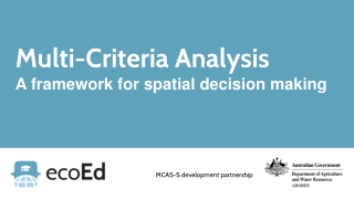 Multi-Criteria Analysis A framework for spatial decision making