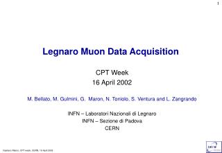 Legnaro Muon Data Acquisition