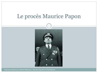 Le procès Maurice Papon