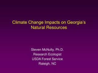 Climate Change Impacts on Georgia’s Natural Resources