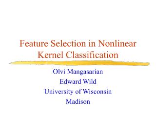 Feature Selection in Nonlinear Kernel Classification