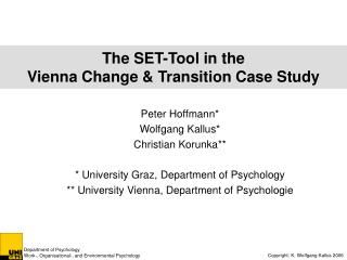The SET-Tool in the Vienna Change &amp; Transition Case Study