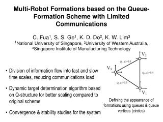Multi-Robot Formations based on the Queue-Formation Scheme with Limited Communications