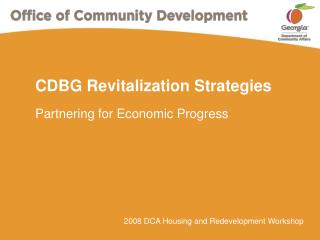 CDBG Revitalization Strategies